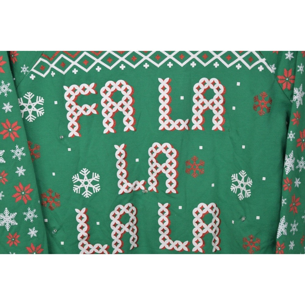 Green Ugly Christmas Sweater Size XL (15-17) FA LA LA LA - Picture 4 of 8